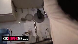 Stepsis Alex Coal gets fucked blindfolded by stepbro in a box challenge