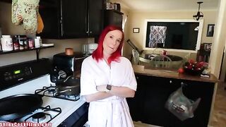 The best friend's mom is craving for a young guy's cock in the kitchen