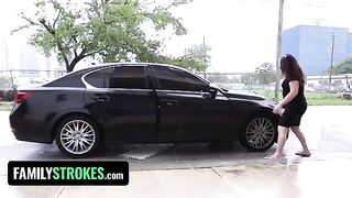 Young girl with big ass and big tits gets fucked by her stepdad
