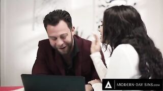 Violet Starr gets fucked hard by client, despite his wife’s return