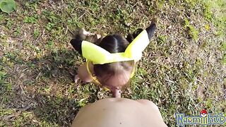 Beautiful Japanese girl has sex in outdoor place with tenderness
