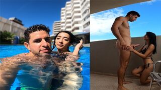 An Argentinean girl is having fun in the pool and gets fucked hard