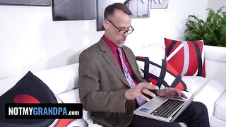 Redhead cutie Madi Collins gets screwed by old perv in a taboo roleplay