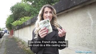 Hot French teacher lures guy for steamy action in public spot, straight out of Public Agent’s wild antics