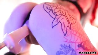 Hot Marseline fucks with a machine and shows her beautiful hole