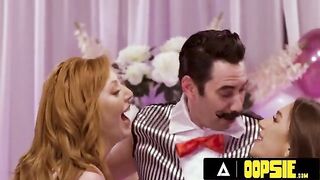 MILF Lauren Phillips and April Olsen play pin the sock on the cock in a steamy scene