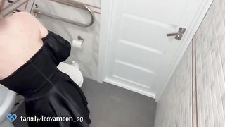 First night sex in the toilet, hot and steamy Lesya Moon style