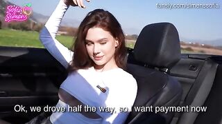 A daring chick got fucked hard in the car for her turn, she enjoyed it