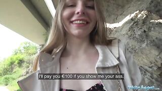 A long-haired Ukrainian girl agreed to have sex for money with a stranger outdoors