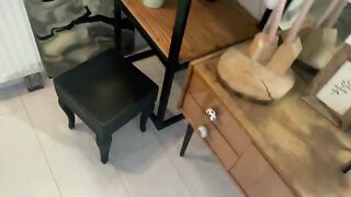 A juicy girl with red hair, Lina Migurtt, swallowed the cum