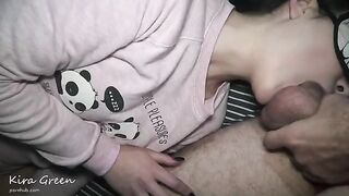 A blowjob, mouthfuck, balls licking, pussy licking, and cum on face action