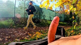 Stranger fucked hard by a horny MILF in the park