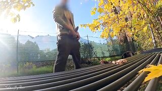 Stranger fucked hard by a horny MILF in the park