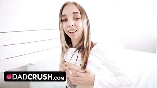 Petite teen Breezy Bri gets her stepdad's dick sucked