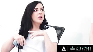 A sexy woman got a new job as a massage mistress