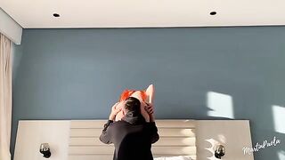 The guy stuffed the pussy of his GF with a big cock