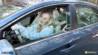 The lucky mechanic fucked the busty blonde Bailey Brooke roadside