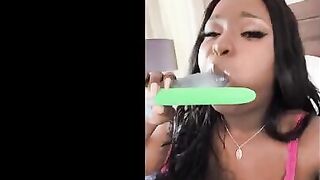 Playful Barbie Crystal takes all the toys from Lily Starfire and gets intimate with her man