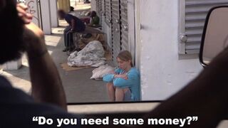 A hot chick can always count on the Bang Bus for financial help