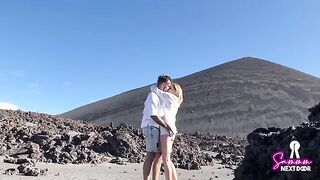 We climbed a volcano and the guy released his load into my mouth in a steamy POV session