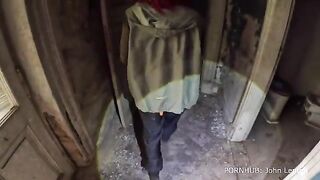A youtuber explores an abandoned mansion from 1872 and finds a stunning babe there