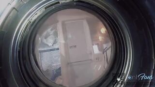 A girl searched for her underwear in the washing machine and got creampie