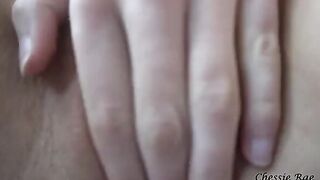 A big-breasted girl, just like Chessie Rae, enjoys solo sex with a dildo