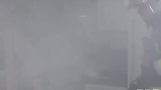 Firefighters fuck busty slut Monika Fox during an unexpected orgy