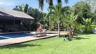 My gardener is of no use, but he fucks me hard by the pool