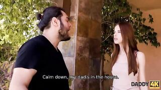 The girl is tired of her boyfriend's arrogance, so she turned to his father