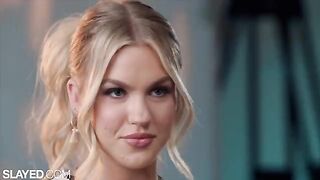 Two blondies, Blake and Jazlyn, have a hot lesbian sex