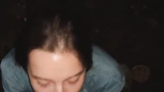 A beautiful girl swallows on the first date, as a whore does