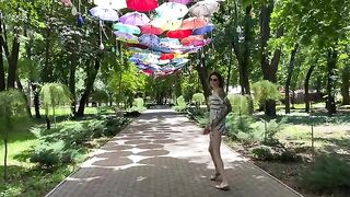 I take off my panties in the park and play with my pussy