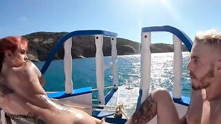 We fuck in oil on the boat and someone can see us - Viva Athena