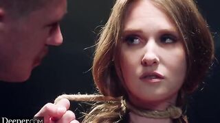 The blonde beauty Ashley Lane gets tied up and fucked hard in a sensual scene