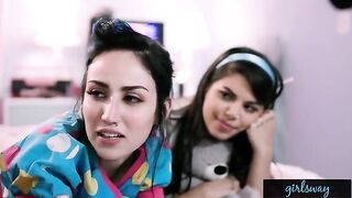 Retro sleepover with two pornstars Gina Valentina and Gianna Dior