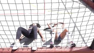 Hot exercise with lesbian Colombian Carla Morelli and her friend