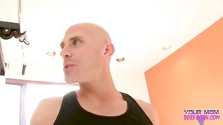 A blonde MILF, Shayla Laveaux, gets fucked by her trainer