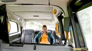 Redhead slut Kiara squirted on taxi driver's cock
