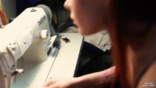 Instead of sewing, let's enjoy some intimate fun with a hot college girl