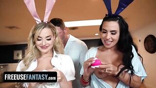 Easter prep with two bunnies Blake and Sandy