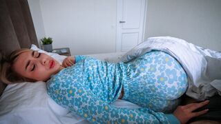 Pervert guy fucked by his stepmom in the morning