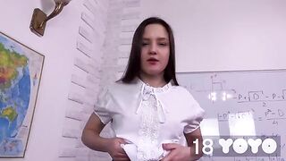 The girl came to the exam with her dildo and got a cumshot