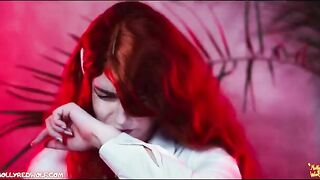 Redhead girl in a werewolf suit fucked at Hogwarts, showcasing raw passion