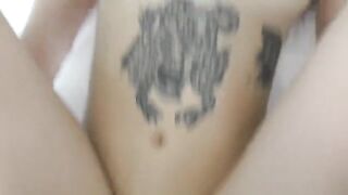 A blonde teen with fake lips got fucked in her room