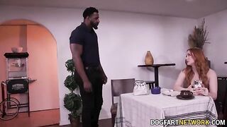 Redhead babe Madison Morgan gets her pussy destroyed by a massive BBC