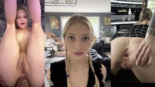 Young woman gets her asshole gapped hard and deep