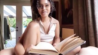 The bookworm little stepsister tries sex with her hot stepbrother