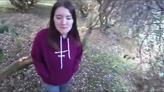 Hot sex in the garden with a stunning brunette