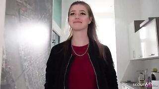 Pick-up casting with German teen Olivia Sparkle for raw sex